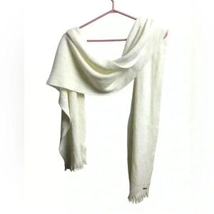 Calvin Klein 100% acrylic winter, white scarf,  12” wide by 72” long